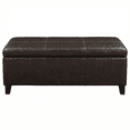 thumbnail image 2 of Storage Ottoman Bench, Rectangular Ottoman, Upholstered Bench with Safety Hinges and Large Storage, Solid Wood Frame Assembled for Living Room, Entryway, Family Room, Distressed Brown, 2 of 8