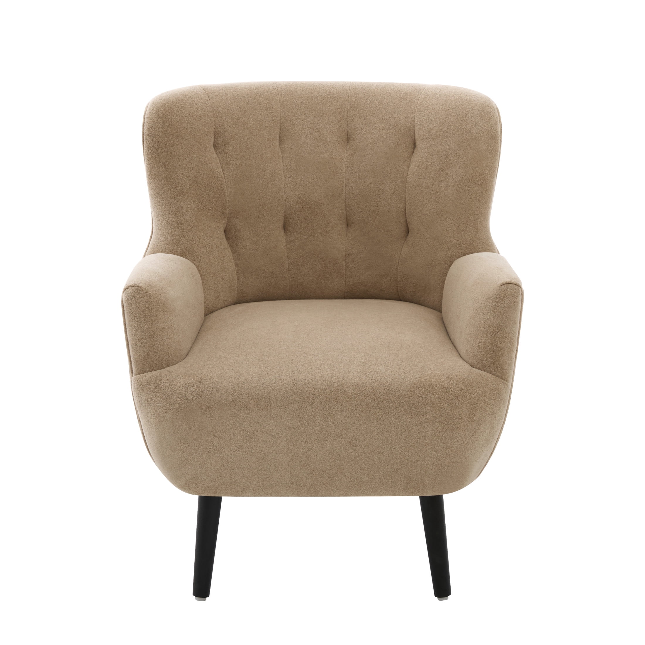 Christopher Knight Home Modern Upholstered Accent Club Chair with Round Arms, Wooden Legs, Brown