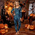 thumbnail image 6 of Halloween Pajamas, Navy Blue Matching Family Pajamas Pumpkin Front Long Sleeve 2 Piece Pajama Set Comfort Sleepwear Nightwear Loungewear Classic Casual Family Wear, 6 of 6
