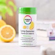 Sunny Gummies Vitamin D3 1000 IU | Sour Lemon Flavor | 50 Gummies | by Rainbow Light
