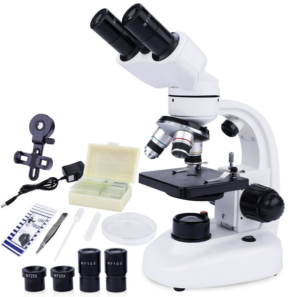 Microscope Binoculaire 40X-1000X pour Adultes avec Porte-Téléphone à Lames et Kits de Préparation d'Échantillons, Microscopes Binoculaires Composés pour Usage Domestique Éducatif