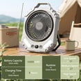 thumbnail image 6 of 16000mAh Camping Fan, 3 Speed Tent Fan, Hang & Stand 2-in-1 Design, 51H Long Endurance Portable Outdoor Cooling Fan, Great for World Cup viewing, Camping, Fishing, Stall, Home and Car Use, 6 of 9