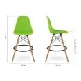 thumbnail image 6 of Aron Living Pyramid 28" Plastic and Wood Counter Stools in Green (Set of 2), 6 of 6