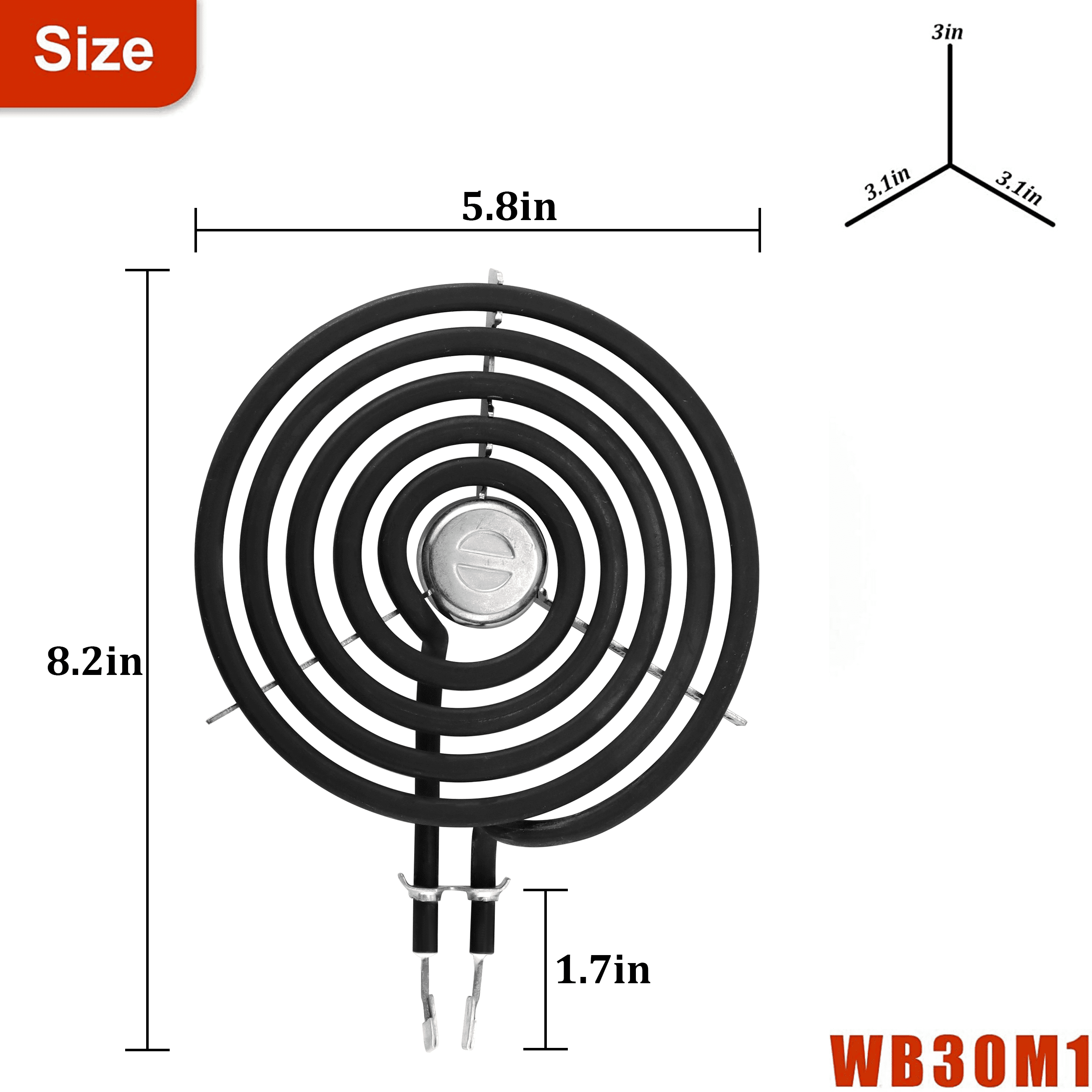 Beaquicy 5-Turn Electric Range Stove Coil Surface Burner Element Kit, 1350 Watts for GE Hotpoint