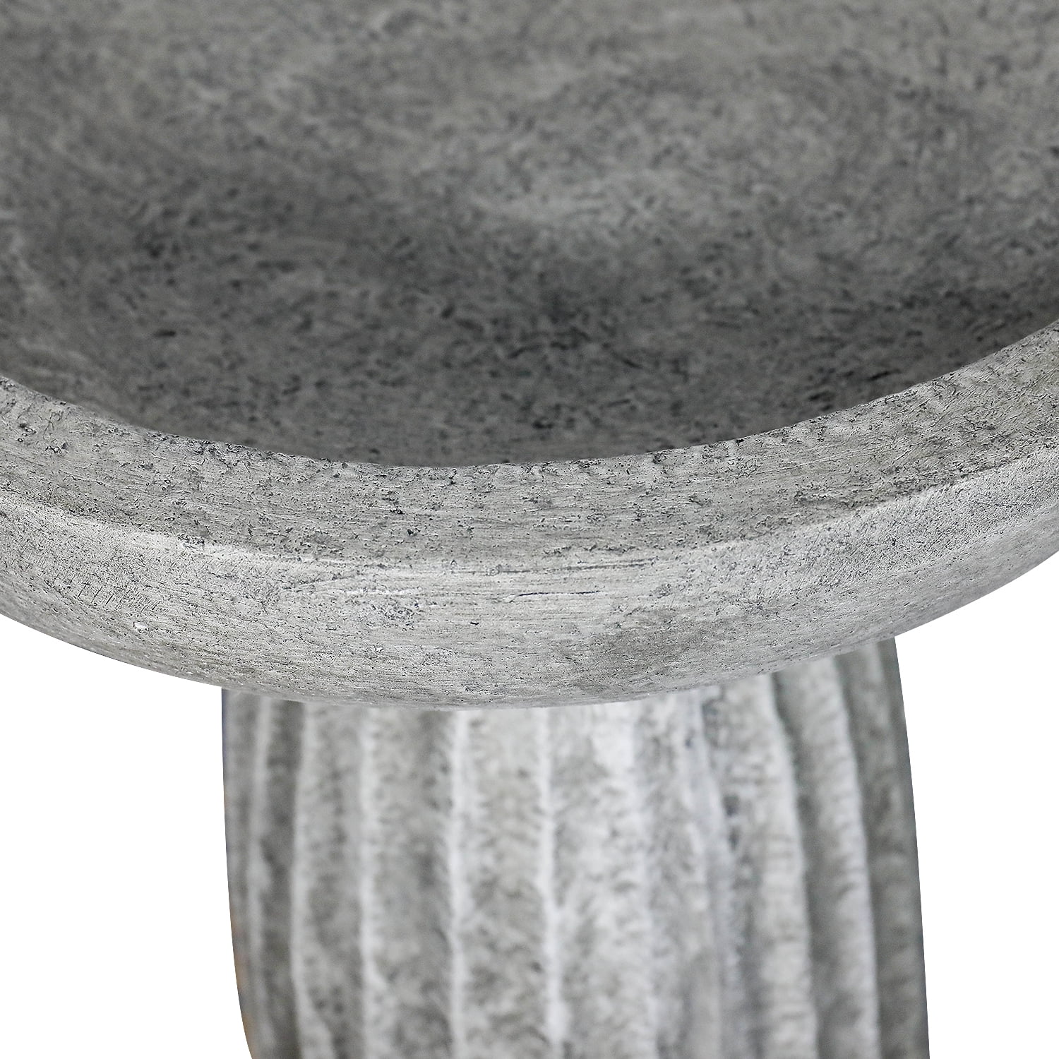 24.4" Tall Outdoor Concrete Bird Bath – Stone-Look Pedestal Birdbath for Garden, Lawn, Yard, and Backyard Décor