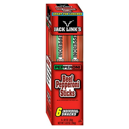 Jack Link's Beef Pepperoni Sticks, 0.92 Oz., 6 Count