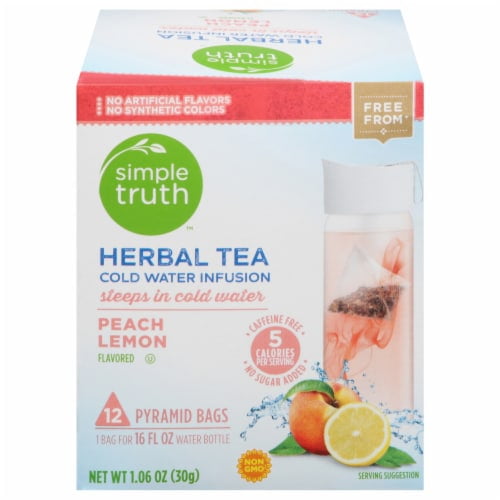 2X - Simple Truth Peach Lemon Herbal Pyramid Tea Bags