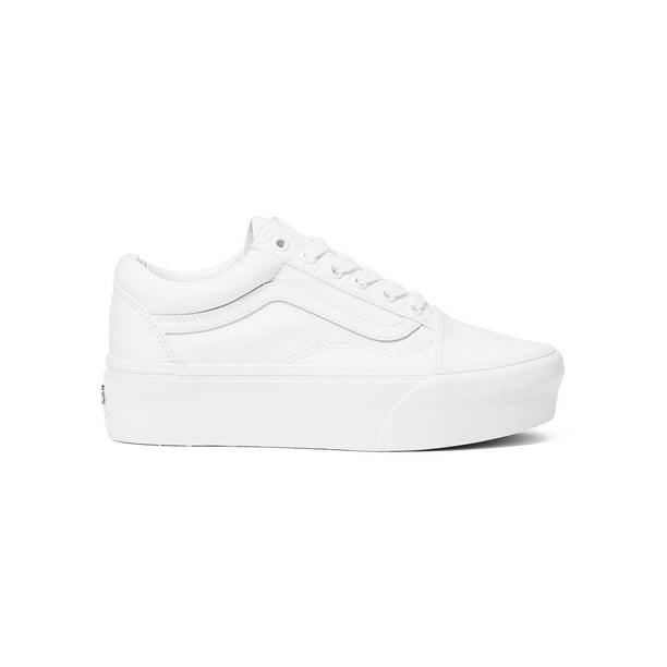 Tenis Vans Para Mujer Clasicos Old Skool Plataforma Blanco blanco 24