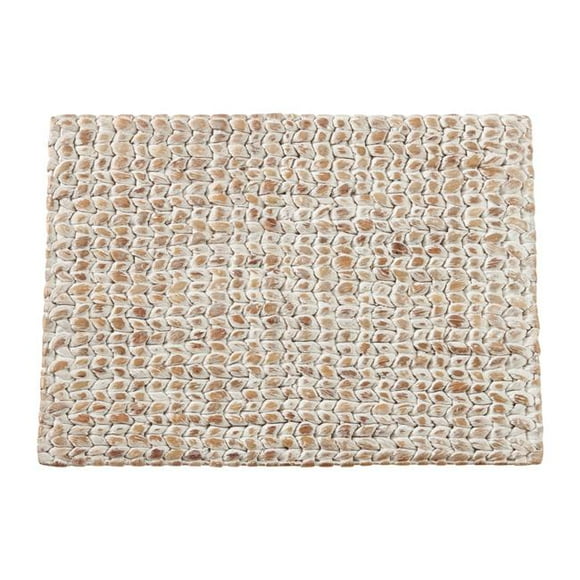SARO Water Hyacinth Woven Table Placemats White - Set of 4
