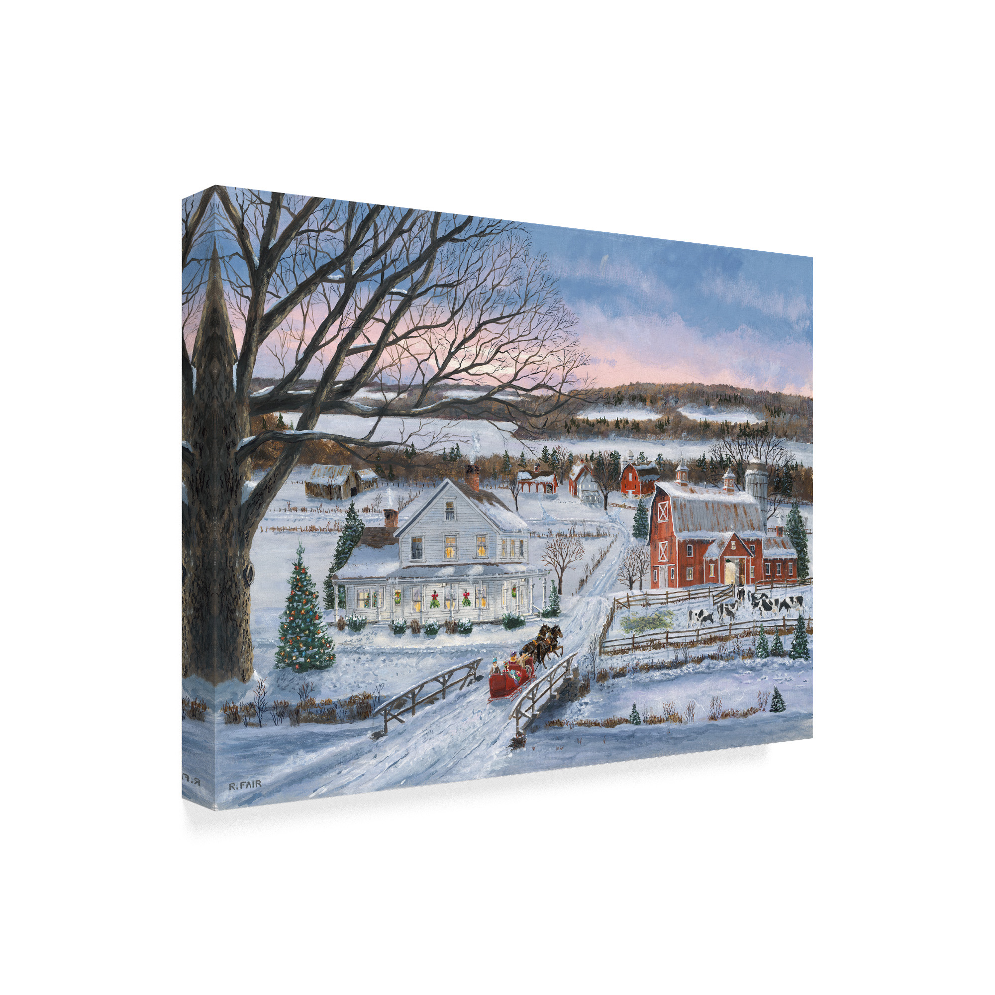 Trademark Fine Art 'Christmas Sleigh Ride' Canvas Art by Bob Fair