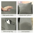 thumbnail image 4 of VFD 3-Seat Convertible Sleeper Sofa Bed with 2 Pillows, Teddy Sofa Corduroy Folding Mattress Couch, No Assembly Required Floor Sofa Lounge Boneless Couch for Living Room Bedroom, Light Gray, 4 of 9