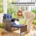 thumbnail image 4 of Outsunny 5 Piece Patio Furniture Set with Ottomans Cushions, Brown/Blue, 4 of 10