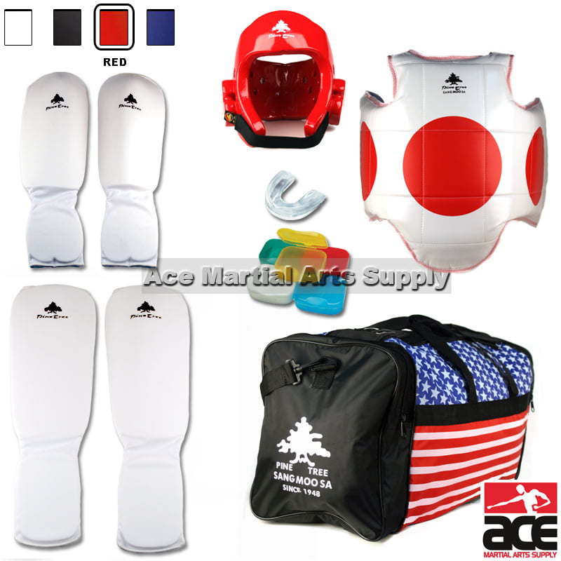 Taekwondo SANGMOOSA Body Protector Gear RED/BLUE Set Target Training Guard 