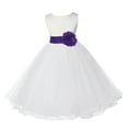 thumbnail image 3 of Ekidsbridal Satin Ivory Cadbury Tulle Rattail Flower Girl Dress for Baptism Wedding Mini Bridal Gown 829T 2, 3 of 3