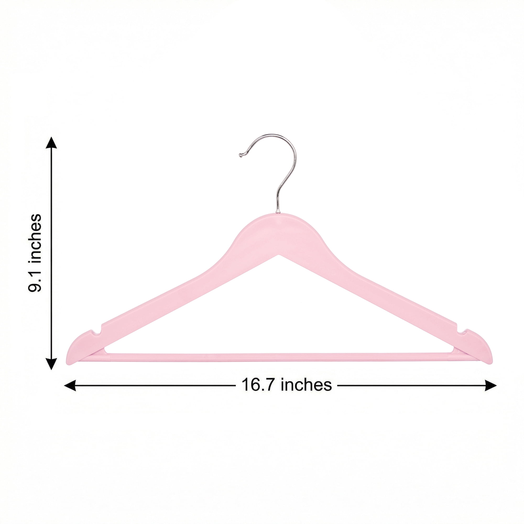 Unique Bargains 10Pcs Plastic Durable Space Saving Nonslip Hangers Pink