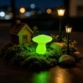 thumbnail image 6 of Diceymbol Mini Glow in The Dark Mushroom Figurines 3 Pcs Flocked Resin Fairy Garden Decor 1 Inch, 6 of 8