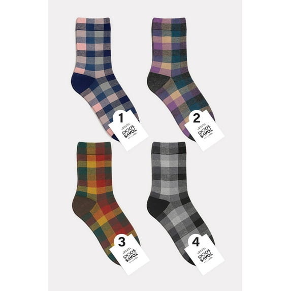 Women's Crew Check X Check Socks - 4 Pair Set
