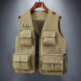 thumbnail image 2 of Gyujnb Jackets for Men,Men's Lightweight Casual Vest Outdoor Loose Fit Stretchable Pure Color Pocket Design Comfortable Breathable Jacket,Winter Coats for Men,Size:4XL, 2 of 9