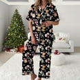 thumbnail image 2 of UngA Womens Silk Christmas Pajamas Satin Button Down Christmas Tree Pajamas Classic Soft Christmas Pajamas for Women,Size XXL, 2 of 5