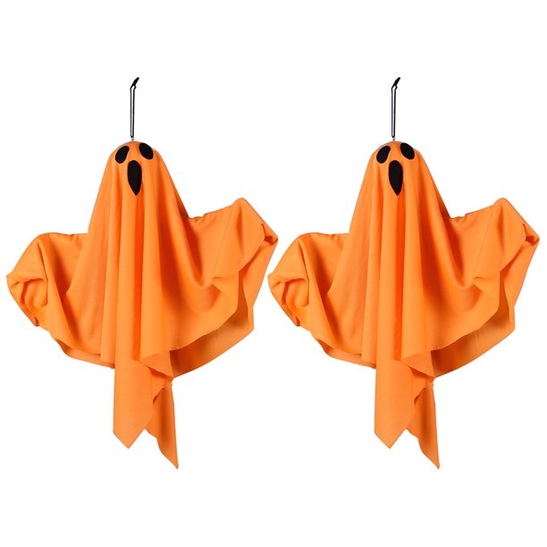 Fantasma Brillante Halloween LED Puerta Habitación Escape Escena Accesorios () Blanco Naranja