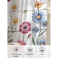 thumbnail image 6 of Sheer Curtains 45 Inch Length, Spring Floral Semi Sheer Curtains Light Filtering Window Treatment, Pink Blue Flowers Butterfly Wooden Privacy Voile Drapes for Living Room Bedroom 52x45 Inch, 6 of 7