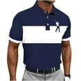 thumbnail image 3 of QIUOMBBP Men's Golf Polos Shirts Summer Big and Tall Casual Outdoor Sport Tops Short Sleeve Lapel Collared Graphic Tees Navy L, 3 of 6
