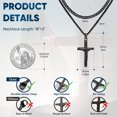 thumbnail image 5 of VNOX 2 Pcs Crucifix Cross Necklace for Men, Layered Stainless Steel Pendant Rope Chain,Black Crucifix Necklace, Jesus Cross Necklaces Religious Gifts for Men, 5 of 7
