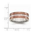 thumbnail image 5 of Chisel Stainless Steel 8mm Brown Ip-plated Polished W/brushed Center Wedding Band Size 7.5  Men, 5 of 6