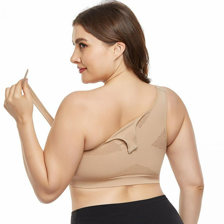 2 Pack Women's Front Closure Posture Wireless Back Support Full Coverage  Bra 