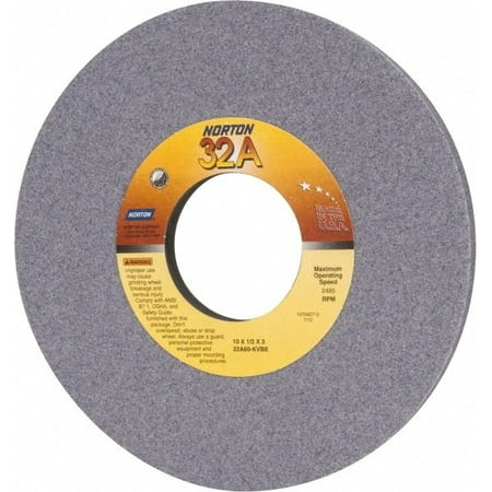 

Norton 10 Diam x 3 Hole x 1/2 Thick K Hardness 60 Grit Surface Grinding Wheel