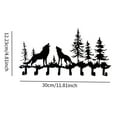 thumbnail image 2 of IVV Wall Mount Key Holder, Sturdy 8-Hook Iron Organizer for Bedroom, Kitchen, Doorway, Howling Wolves Accent, 1 Pack, Black, 2 of 7