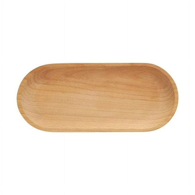 FeiraDeVaidade Mini Serving Tray for Jewellery Key Oval Wood Dessert Cup Tray Small Cheese Plate Tableware Decorative Tray