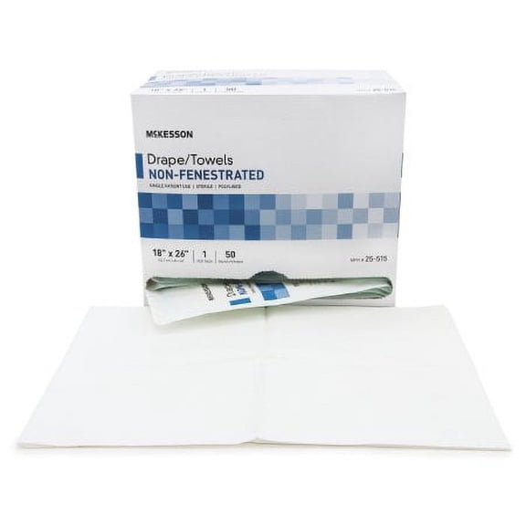 McKesson General Purpose Drape Sterile Field Drape 18 W X 26 L Inch Sterile, Box of 50 - 25-515