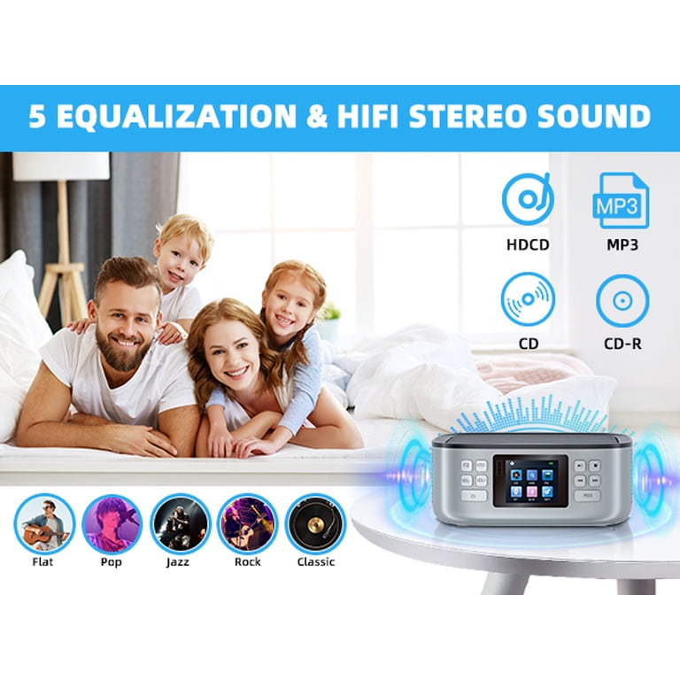 ARAFUNA Portable Bluetooth CD Player Boombox with FM Radio, USB