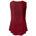 thumbnail image 5 of QUINDOS Womens Tank Tops Summer Red Workout Fashion Solid Vest Round-Neck Loose Sleeveless T-shirt Pullover Tops Womens Camisoles, 5 of 5
