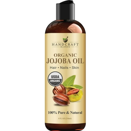 Handcraft Blends USDA Organic Jojoba Oil for Body, Skin & Hair, 8 oz