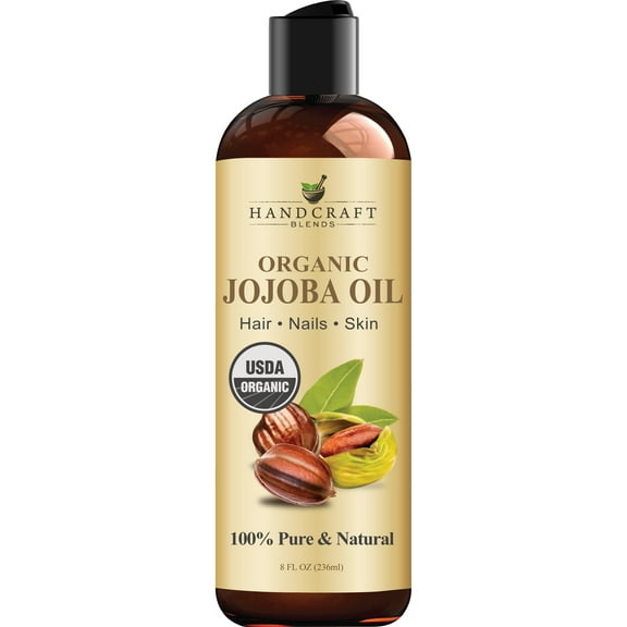Handcraft Blends USDA Organic Jojoba Oil for Body, Skin & Hair, 8 oz