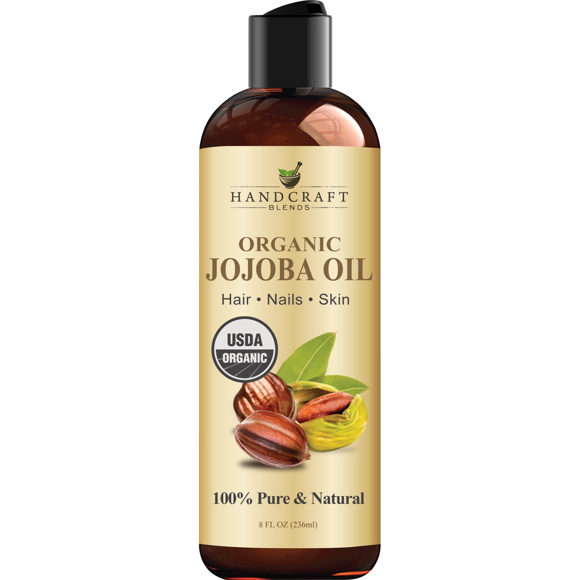Handcraft Blends USDA Organic Jojoba Oil for Body, Skin & Hair, 8 oz