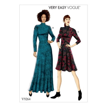Vogue Patterns Sewing Pattern MISSES'/MISSES' PETITE KNIT, FIT-AND-FLARE DRESSES-6-8-10-12-14