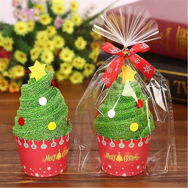 Toallas de mano navideñas, 1 pieza, decoraciones navideñas únicas de Feliz Año Nuevo, exquisita toalla de Papá Noel con árbol de Navidad