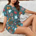 thumbnail image 4 of Honeii cute Skull organ for Women's Summer Pajama Set featuring Soft Short Sleeve Shirt & Matching Bottoms with Convenient Pockets for Relaxed Home Wear-Medium, 4 of 6