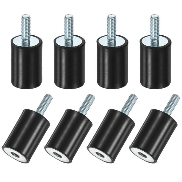 Uxcell 8-Pack Soportes de Goma con Pernos M6 x 18mm Macho/Hembra D20mmxH30mm