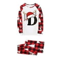 thumbnail image 2 of Odeerbi Christmas Pajamas for Family Holiday Long Sleeve Initial Name Family Christmas Pajamas Matching Sets Dad Printed Home Wear Two-Piece Sleepwear Xmas Family Matching PJs Set Red, 2 of 6
