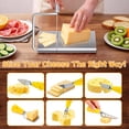 thumbnail image 3 of Stainless Steel Cheese Slicer, with Measuring Grids Board & 6 Piece Cheese Knives,Vegetables, Butter, Sausages, Bread，Dishwasher Safe, 3 of 11