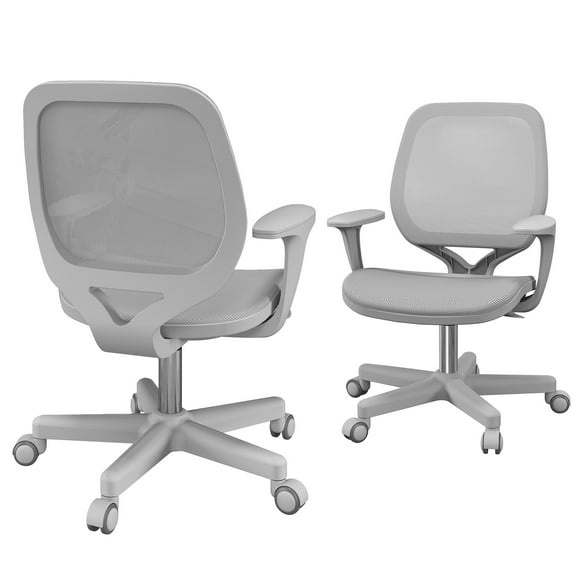 Vinsetto Petite Chaise de Bureau en Maille avec Roulettes de Sécurité, Gris