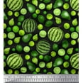 thumbnail image 1 of Soimoi Moss Georgette Fabric Pear,Lemon & Watermelon Fruits Fabric Prints by Yard 42 Inch Wide, 1 of 3