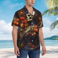 thumbnail image 5 of Daiia Vintage Floral Skull Hawaiian Shirt for Men Gentle Cotton Regular Short Sleeve Casual-3X-Large, 5 of 9