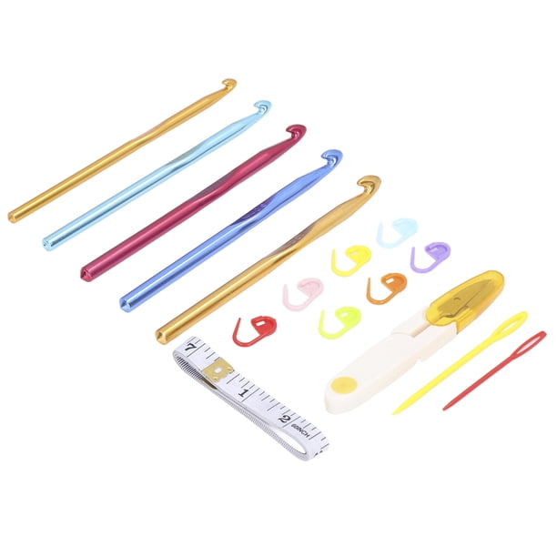 Kit de crochet, agujas de crochet, material de aluminio, juego de agujas de tejer, suministros de crochet, diseño elevado