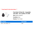 thumbnail image 2 of Front Outer CV Boot Kit - Compatible with 2008 - 2013 Cadillac CTS AWD 2009 2010 2011 2012, 2 of 2