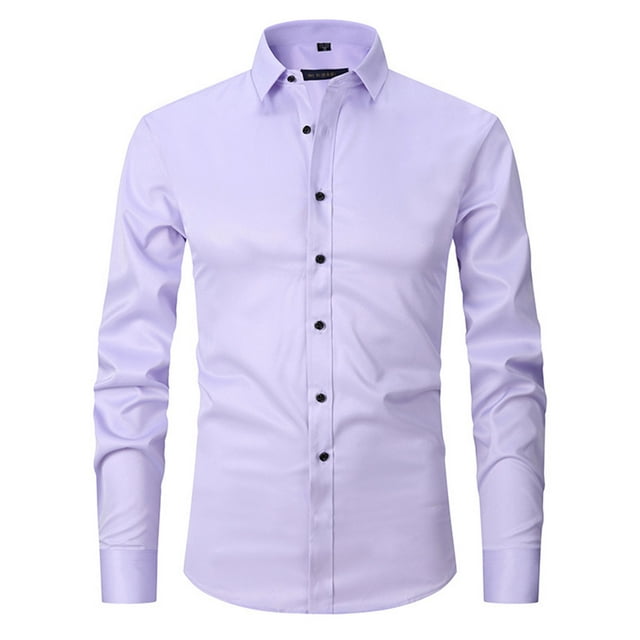 Chemise à Manches Longues Homme Chemise Habillée à Manches Longues pour Hommes Coupe Régulière Décontractée Boutonnée Unie à Manches Longues Col Rabattu Blouse et Chemise Homme Chemise à Manches Longues Homme Chemises à Manches Longues